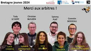 Le championnat de Bretagne jeunes 2024. Ali s'impose en champion (U14), Augustin remporte l'Open A. 3