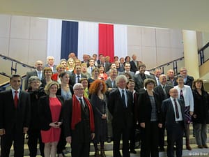 Le conseil Municipal de la ville de Brest, avec François Cuillandre (mairie), Patrick Apéré (adjoint aux sports) et Reza Salami